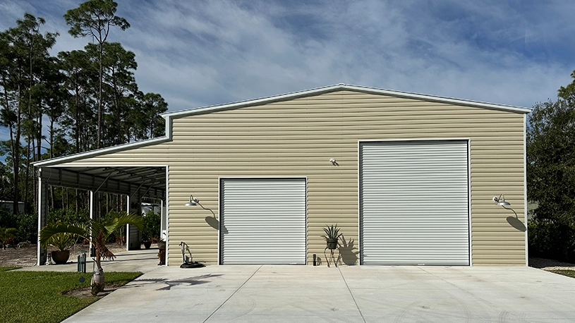 40×52 Metal RV Building with Lean-To