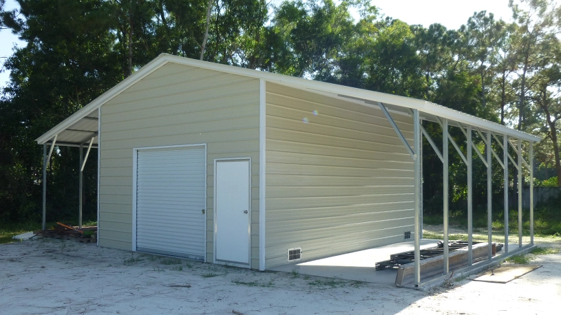 18×25 Steel Garage with Lean-tos in Florida