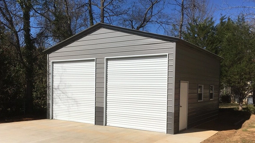 24x25 Two Car Steel Garage