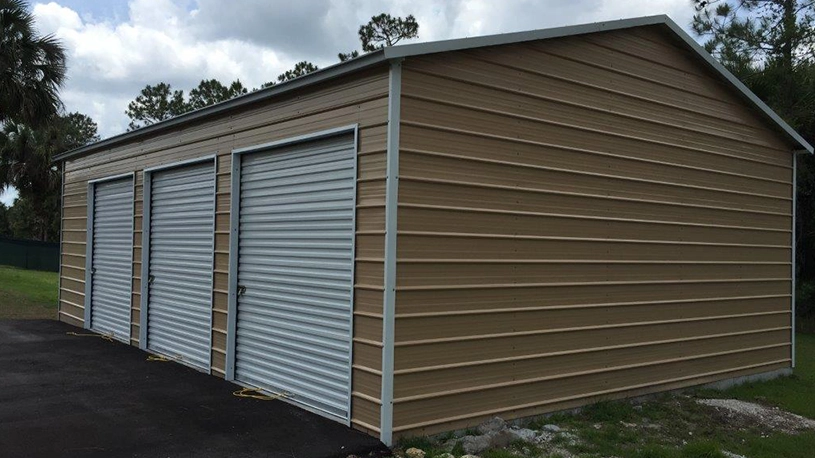 24x35 Florida 3 Car Steel Garage