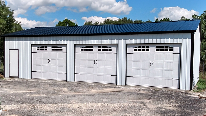 24x45 Three Car Metal Garage