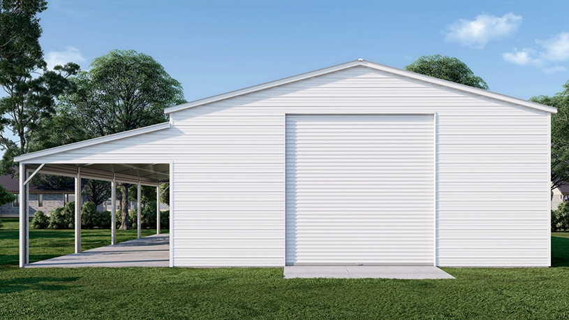 30×50 Florida Steel Garage w/ Lean-to