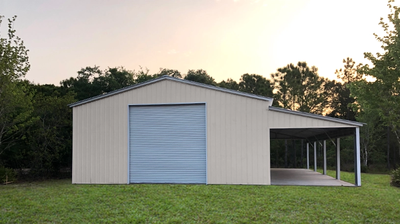 30×50 Steel Building with Lean-to