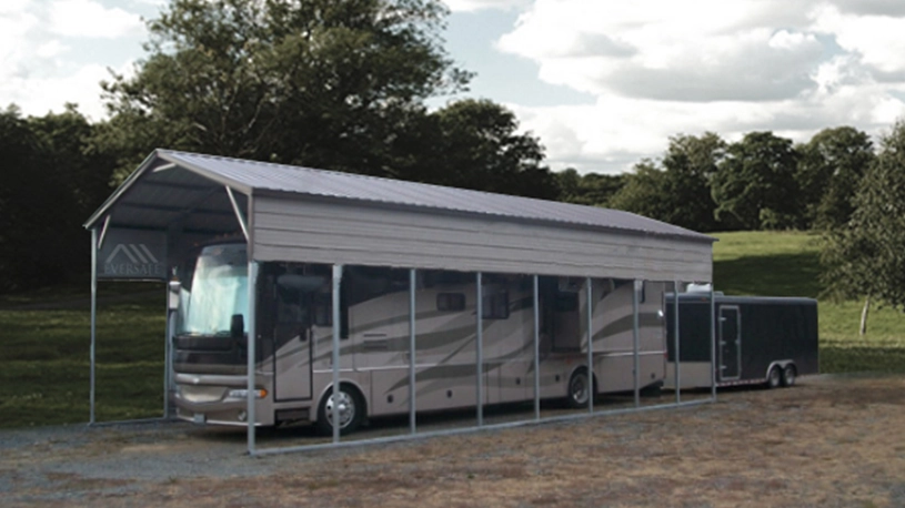 12×40 RV Carport with Vertical Roof