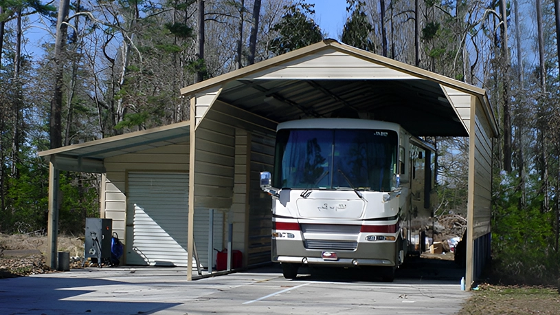 20x35 Metal RV Shelter with Vertical Roof