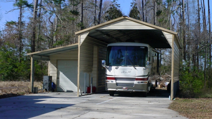 20x35 Metal RV Shelter with Vertical Roof